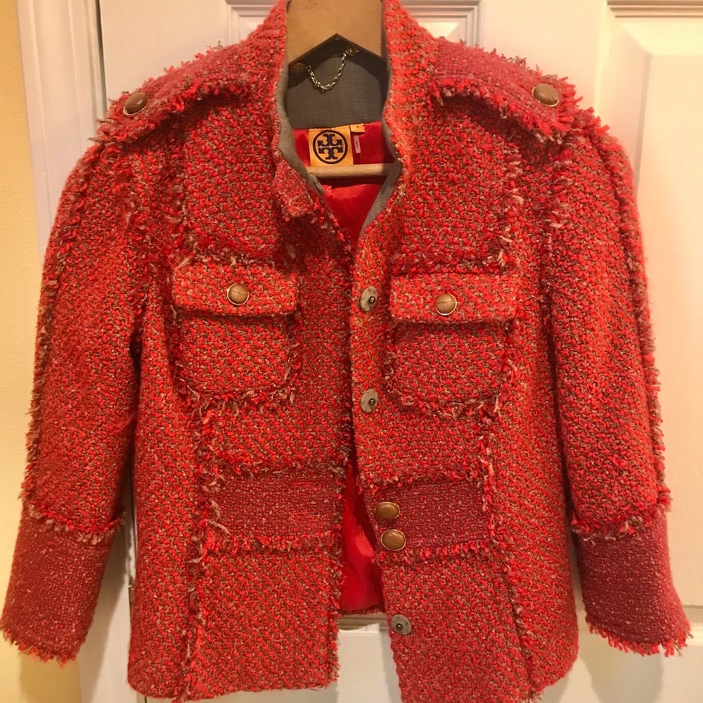 Tory Burch red jacket size 4